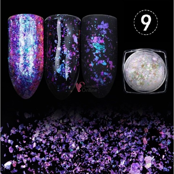 Fulgi de gheata, paiete Cameleon Amelie pentru unghii Cod FC09 + 1 aplicator